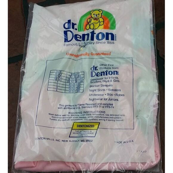 Dr Denton 6mos 2 Piece Pajama Set Bears Pink - Picture 2 of 4